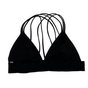 Victoria’s Secret PINK Criss Cross Straps Black Bralette Large